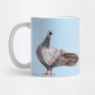 Curious Pigeon in Watercolor Mug